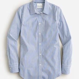 J. Crew NWT poplin shirt blue stripe size 2